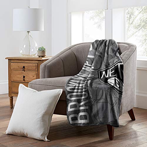 Northwest NBA Brooklyn Nets Unisex-Adult Fleece Throw Blanket, 50" x 60", Hard Knocks