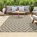 homeart Outdoor Rugs | Easy-Cleaning Indoor & Outdoor Area Rugs for Porch, Deck, Balcony, Garden, Picnic, Kitchen, Hallway | UV & Weather-Resistant Large Patio Rug Mats Beige Cream, 120 x 170 cm