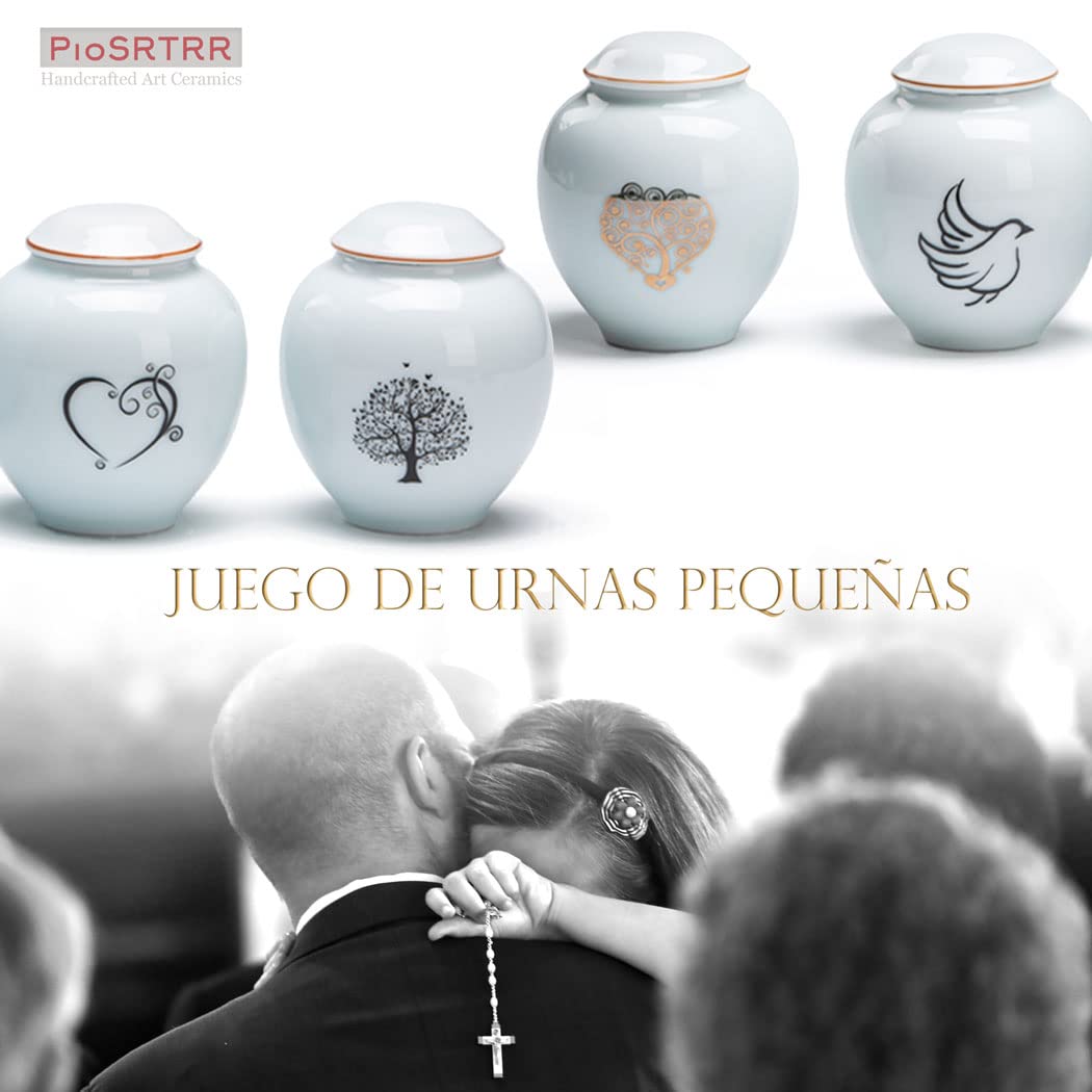 Urnas para Cenizas pequeñas,Mini urnas de cerámica de Adultos/Mascotas(Árbol de la Vida)