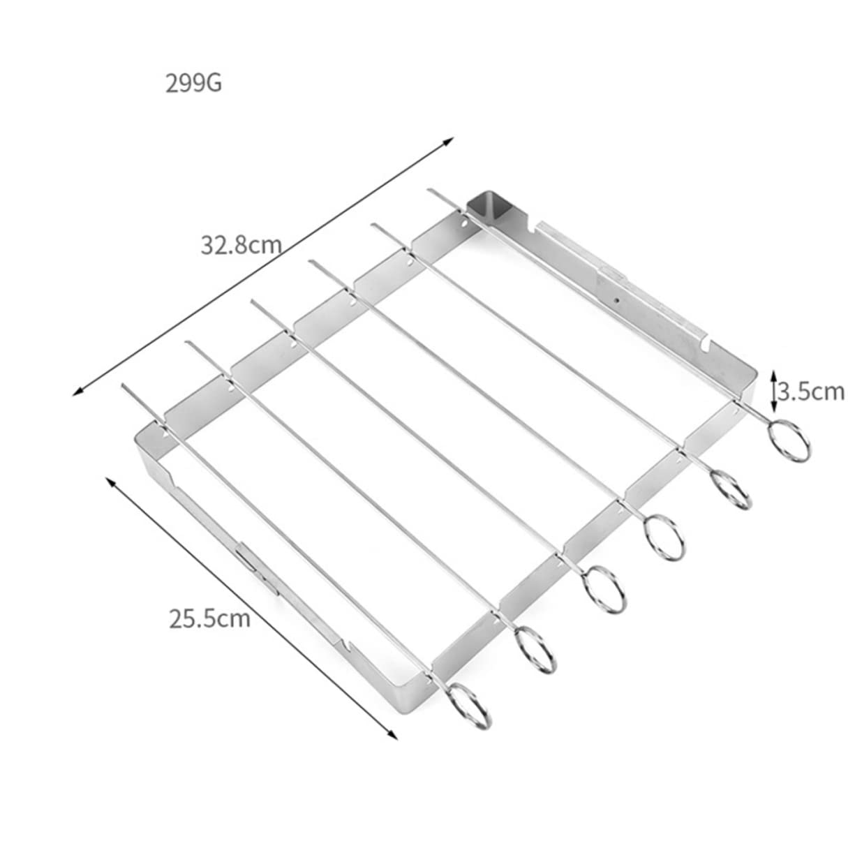 Holibanna Simple Bbq Grill Portable Stainless Steel Grill Rack Skewers Ideal for Outdoor Activities