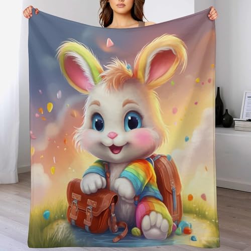 Couverture polaire lapin plaid doux chaud lavable pour protéger votre canapé des salissures - 2