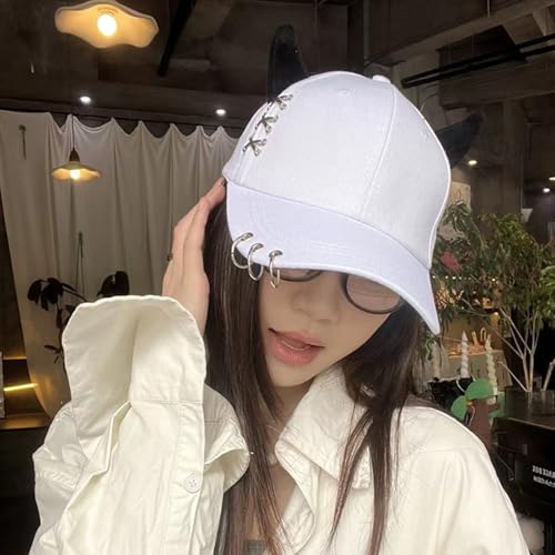 Image of Mens Baseball Cap Baseball Hat Funny Trucker Hats for Men Women Cute Beanie Distressed Cap Ponytail Hat for Women