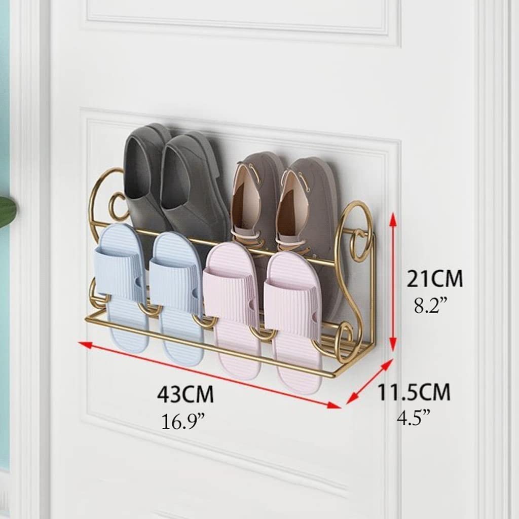 Zapatero de Metal de Pared, Organizador, Estante Colgante para Guardar Zapatos, Ahorra Espacio, para Colgar sobre la Puerta (43 cm, Negro)