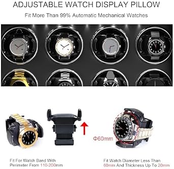 DUKWIN Watch Winder for Automatic Watches Piano Paint 4 Modes Quiet Motor