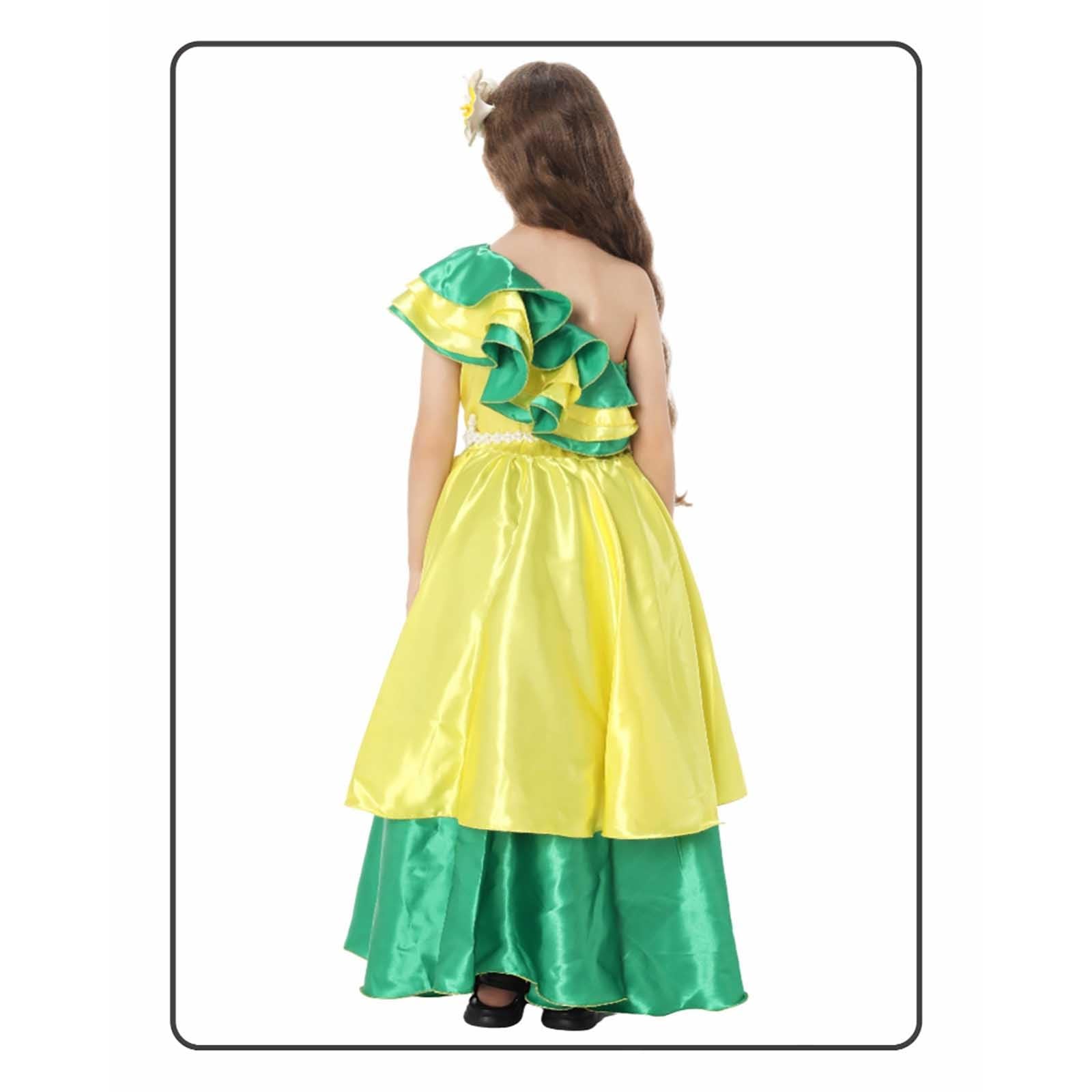 Generico Costume da spettacolo etnico brasiliano per bambine per feste di Halloween e
