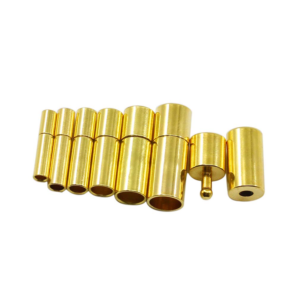 Wisiorek 10 sztuk/paczka złoty kolor metalowe zaślepki końcowe zapięcia pasuje 6mm okrągły skórzany sznurek do tworzenia biżuterii DIY * 10 sztuk * 10 sztuk