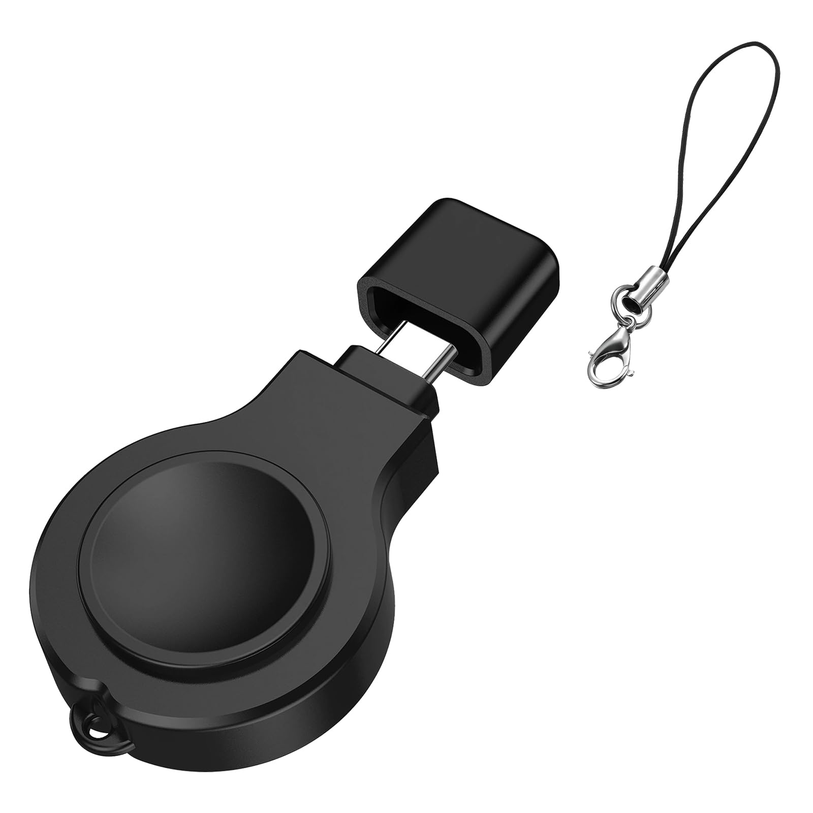 Portable Charger for Samsung Galaxy Watch 8 (40mm/44mm), 8 Classic, Ultra 2 – Magnetic Fast Charging Cable with Lanyard,Accessories Compatible with Galaxy Watch Series-Black