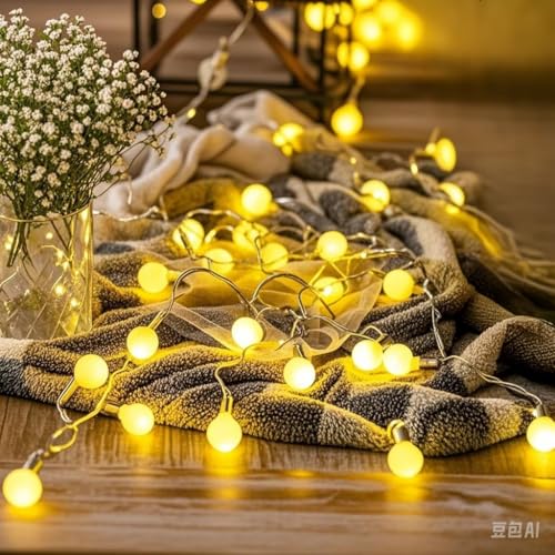 Image of 40 LED Globe String Lights Battery Operated 20FT Star Mini Star Fairy Lights for Patio Garden, Little for Wedding, Party, Home Decoration, Decorative String Lights (Round)