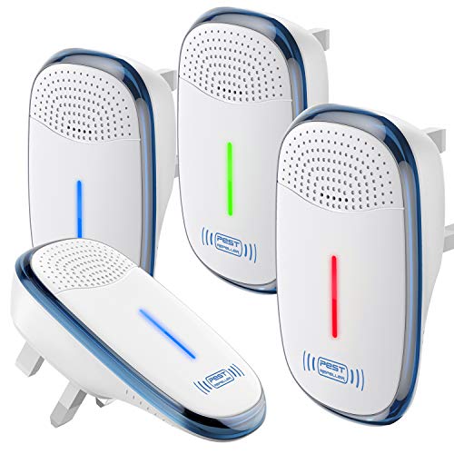 T-MENG Ultrasonic Pest Repeller 4 Packs 2026 Upgraded Electronic Indoor Plug in for Insects Mice Ant Mosquito Spider Rodent Roach Mosquito Repellent for Children and Pets Safe [White]
