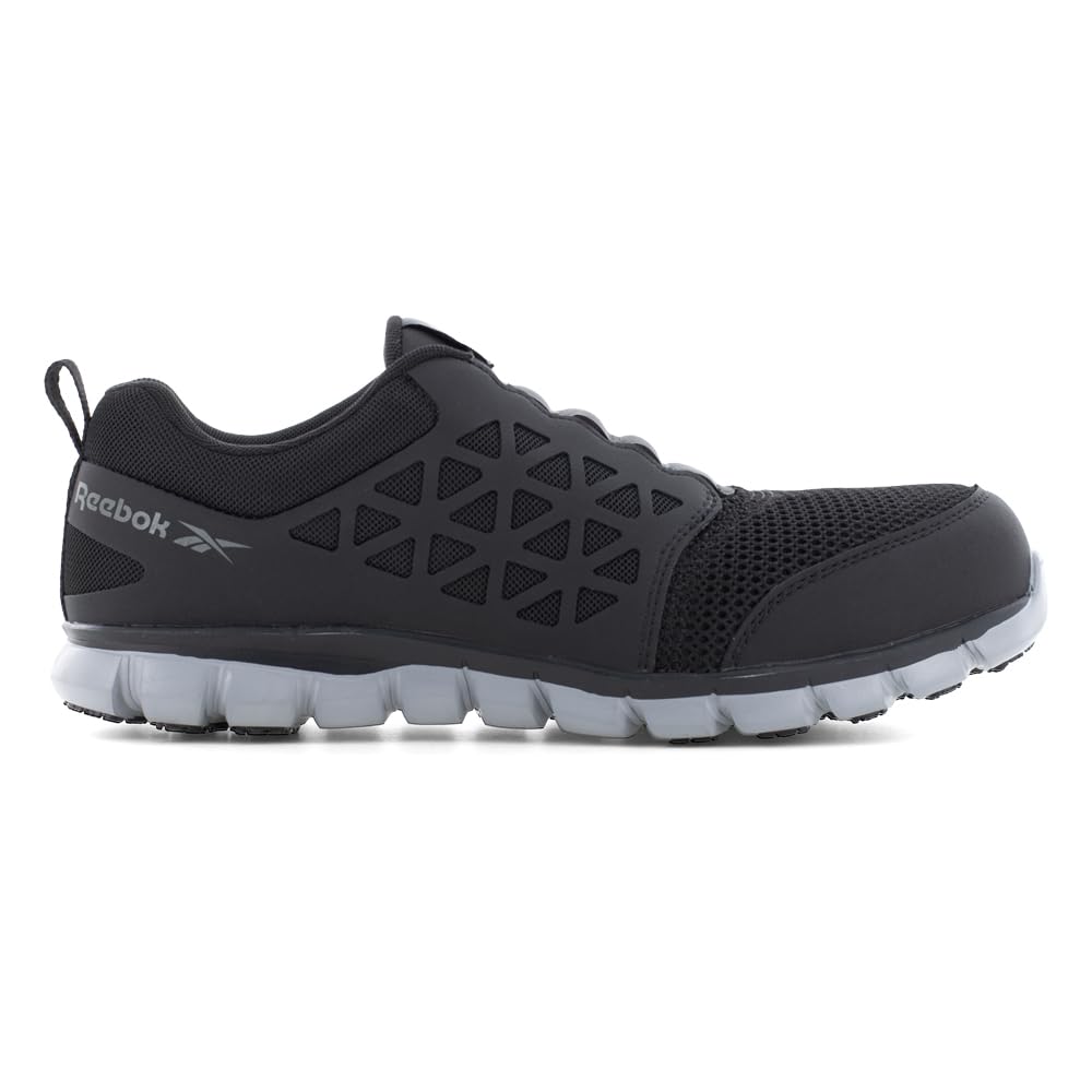Reebok Work Men's Sublite Cushion Composite Toe Athletic Slip-on Work Shoe Black - RB4052