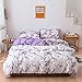 BH-JJSMGS Housse de Couette en Microfibre réversible à Motif en marbre imprimé avec Fermeture à glissière, literie et taie d'oreiller, US-Full200 * 230cm (Ensemble en Trois pièces) - Violet