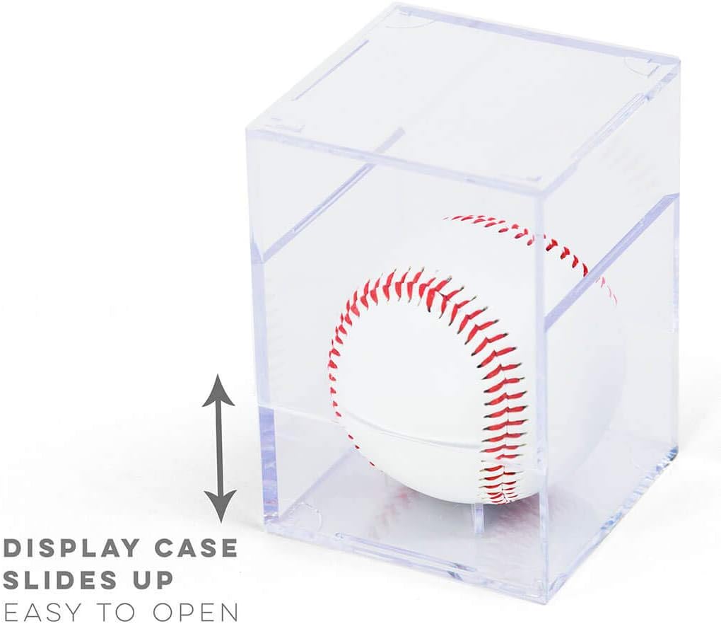 ChalkTalkSPORTS Square Acrylic Display Case | Baseball Holder | 3-Pack