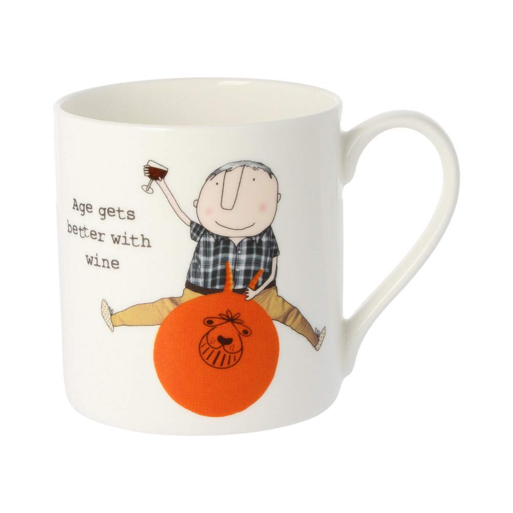Rosie Made A Thing Age Gets Better with Wine Bone China Mug Gift Idea Him QRH21