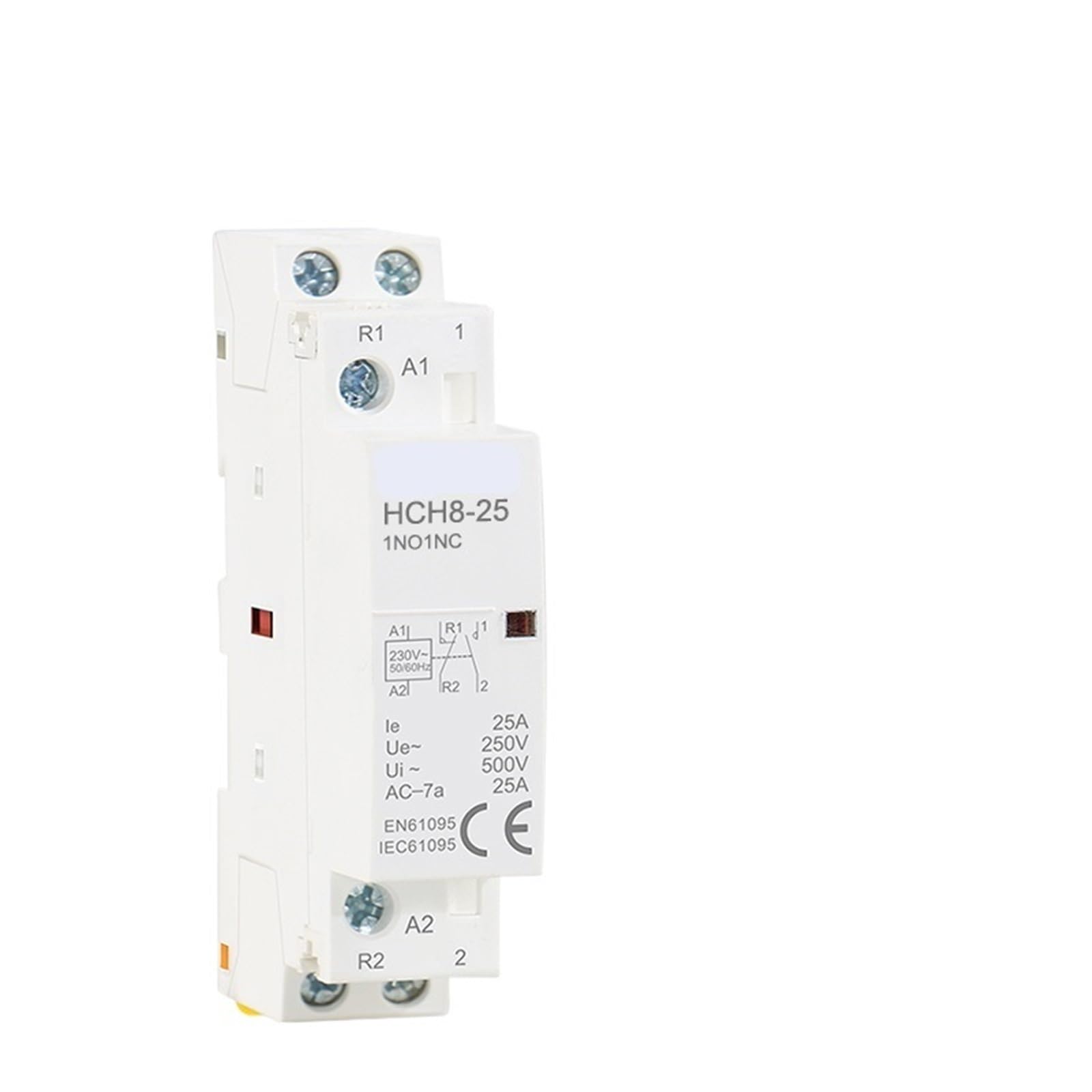 Contactor Modular de HCH8-25 2P 16A 20A 25A 2NO o 2NC 1NO1NC 24V 110V 220V Contactor doméstico automático Tipo de carril Din 1 Uds (Color : 2P 25A 2NO AC230V)