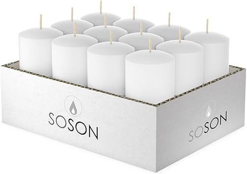 Simply Soson Velas votivas blancas, 24 velas votivas sin perfume, a granel, velas votivas, velas de boda, velas pequeñas en paquete de velas a