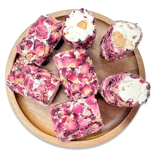 Image of NY Spice Shop Nougat Araysseh with Rose Flakes - 1 Pound Middle Eastern Floral Pistachios Nougat