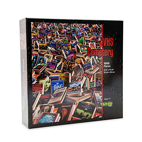 Horror VHS Cemetery 1000-Piece Jigsaw Puzzle, Multi-color, 28 x 20 inches - Image 3