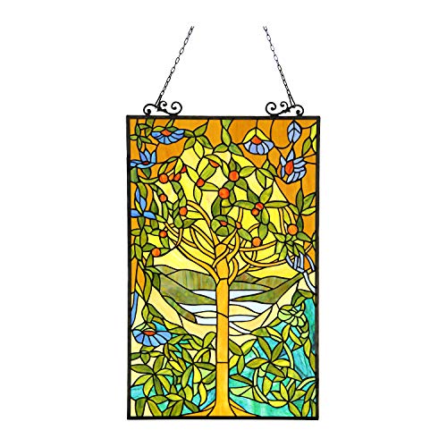 RADIANCE goods Tiffany-Glass Window Panel 20x32