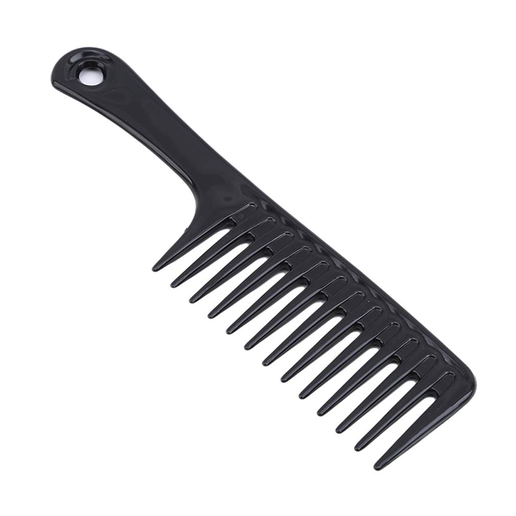 SUNSKYOO Handle Wide-tooth Comb Plastic Detangler Comb Hair Grooming Hairdressing Hairbrush Tool,black