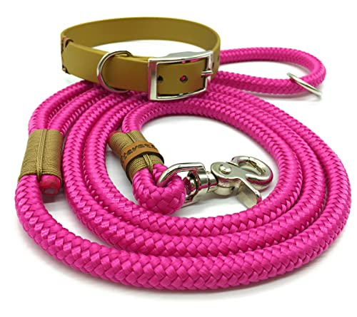 Stevertau GOLDMARIE Set aus Tauleine und verstellbarem Halsband aus Biothane