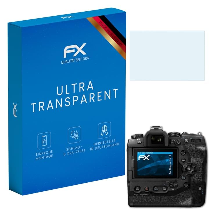 atFoliX Screen Protection Film compatible with Olympus E-M1X Screen Protector, ultra-clear FX Protective Film (3X)