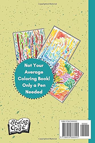 Backwards Coloring Book Mini Edition: Inverse Coloring Book - Colors Are Provided, You Draw the Lines, Hand Painted Abstract Images image 3