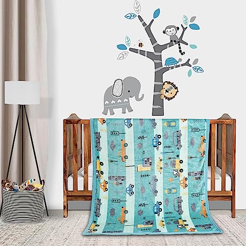 Image of Florida All Season AC Baby Blanket Swaddler Wrapper Flannel Soft and Comfortable for 0-5 Years Babies with Adorable Prints and Designs (Sky Blue Car)