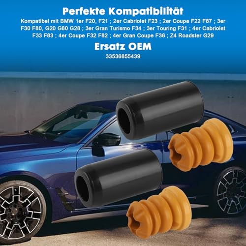 Stoßdämpferpuffer Staubschutzhaube, 33536855439 Staubschutzsatz Stoßdämpfer Kompatibel mit BMW 1er F20 F21 2er F23 F22 3er F30 G20 F34 F31 F80 4er F36 F33 F32 F82 Z4 G29