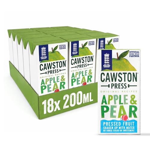 Cawston Press Fruit Water Kids Drink | Pressed Apple & Pear Flavoured Water | 200ml x 18 Pack Pear & Apple Juice Cartons | School Approved No Added Sugar Vegan | Ideal for Kids Lunchbox