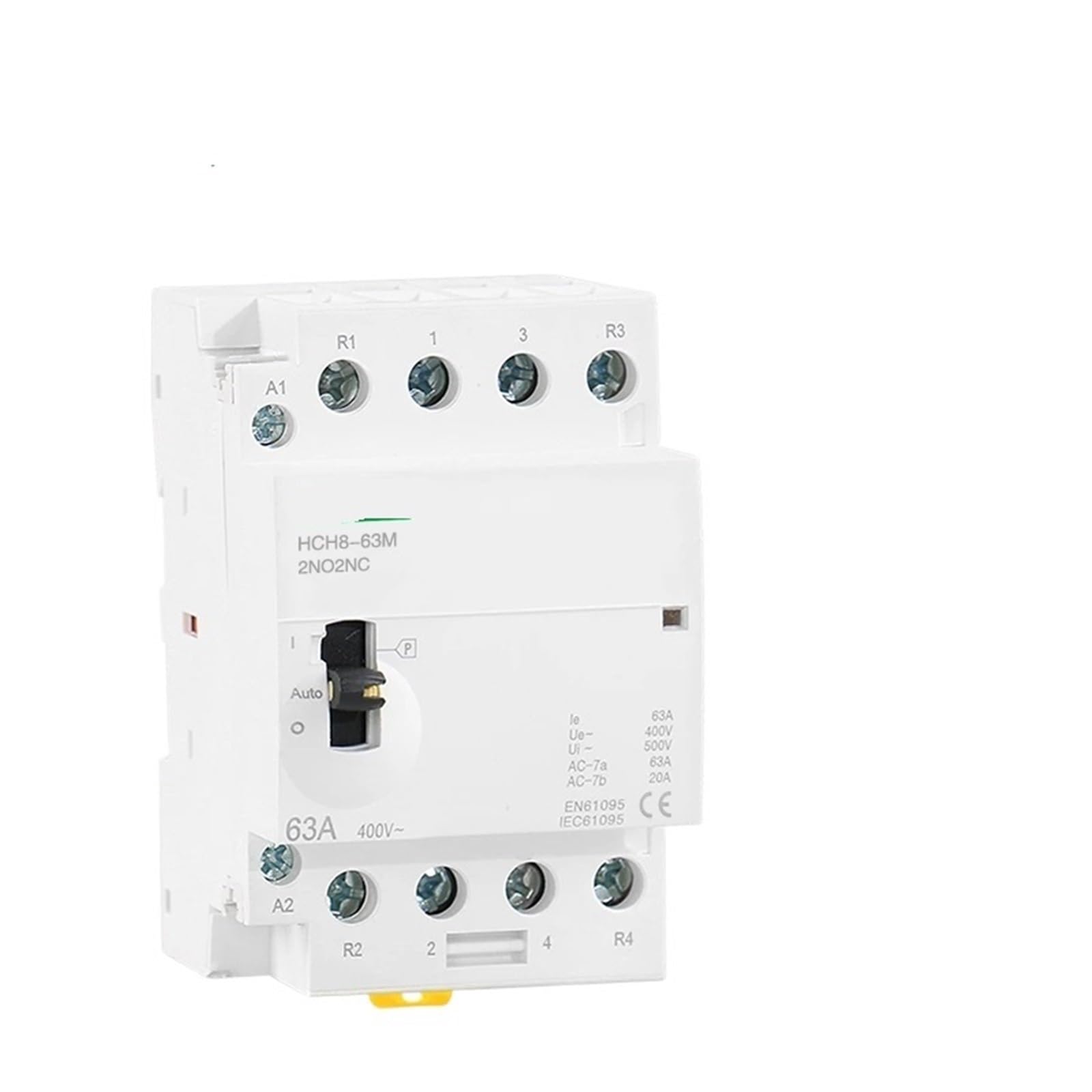 Contactor modular HCH8-63M 4P 40A para riel DIN con interruptor manual de control de 230V 4