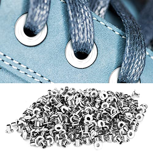 Ösen 2 mm Loch Trimming Shop Ösen selbstrückende Öse Doppel Cap Rivet Rohr Metallbolzen Kit Metall-Ösen-Set für Kleidung für Perlenkerne, Kleidung, Leder, Segeltuch, 500 Stück