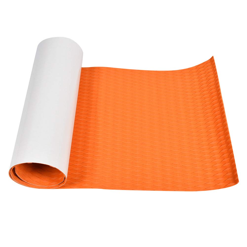 EVA imitación teca antideslizante tabla de surf Caza tracción almohadilla agarre Mat para los amantes de los deportes acuáticos negro naranja 86.61x25.59x0.20 pulgadas (naranja)