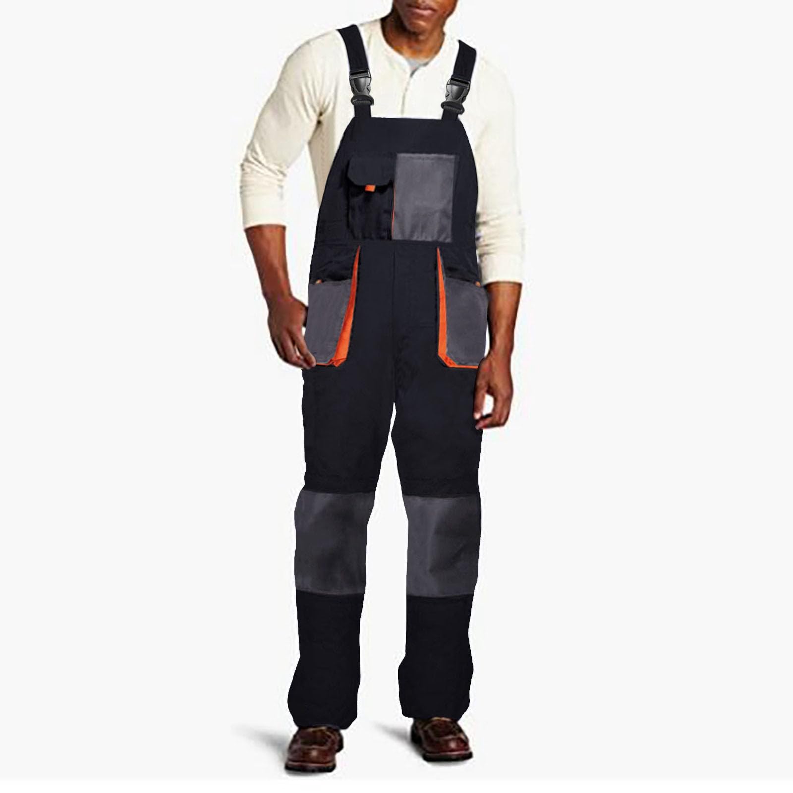 Generisch Jeans-Latzhose für Herren, entspannte Passform, Arbeitskleidung mit verstellbaren Trägern praktischen Werkzeugtaschen