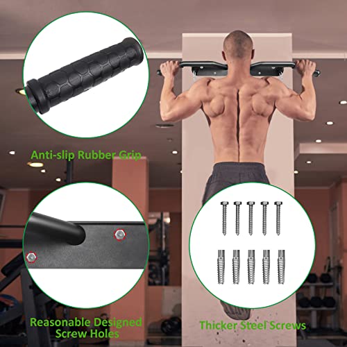 Kukuvi Wall Mounted Doorway Pull Up Bar, Multifunctional Heavy Duty Chin Up Over Door Frame Fitness Bar, Upper Body Workout Home Iron Gym System, Trainer Indoor, Training Exercise Max Loading 450Lbs #TOP1