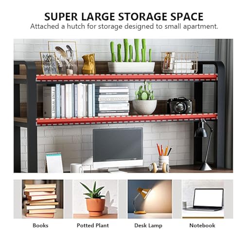 Bureau d'ordinateur moderne avec étagères et espace de stockage pour maison - 4