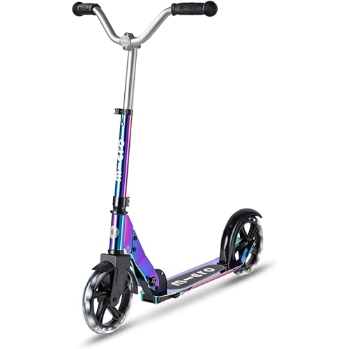 Micro Scooters | Cruiser LED Children's Scooter | Handlebar Adjustable | Lightweight | Light Up Wheels | Foldable | 6-12yrs | Boys & Girls