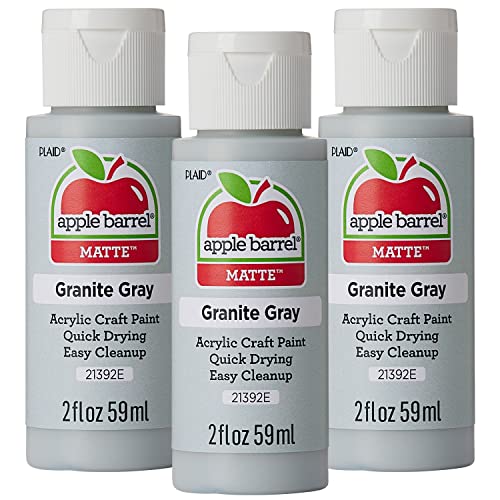 Apple Barrel Acrylic Paint Granite Grey 2 oz 21392EA- (Pack of 3)