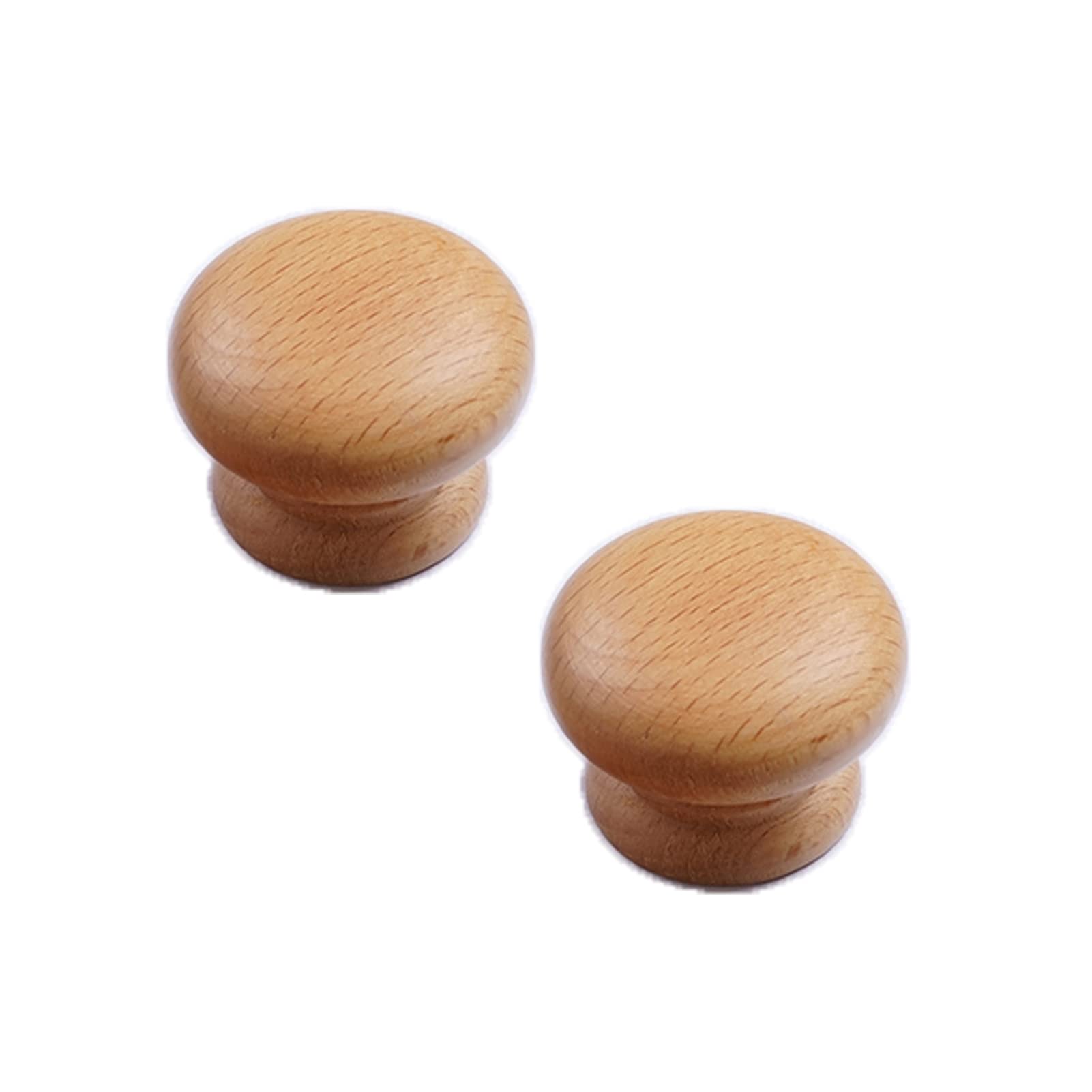Niusabou One Color Single Hole Handle, Semicircle Solid Beech Wood Drawer Pulls 2Pcs Cabinet Handles Multiple Hole Distances(Single Hole)