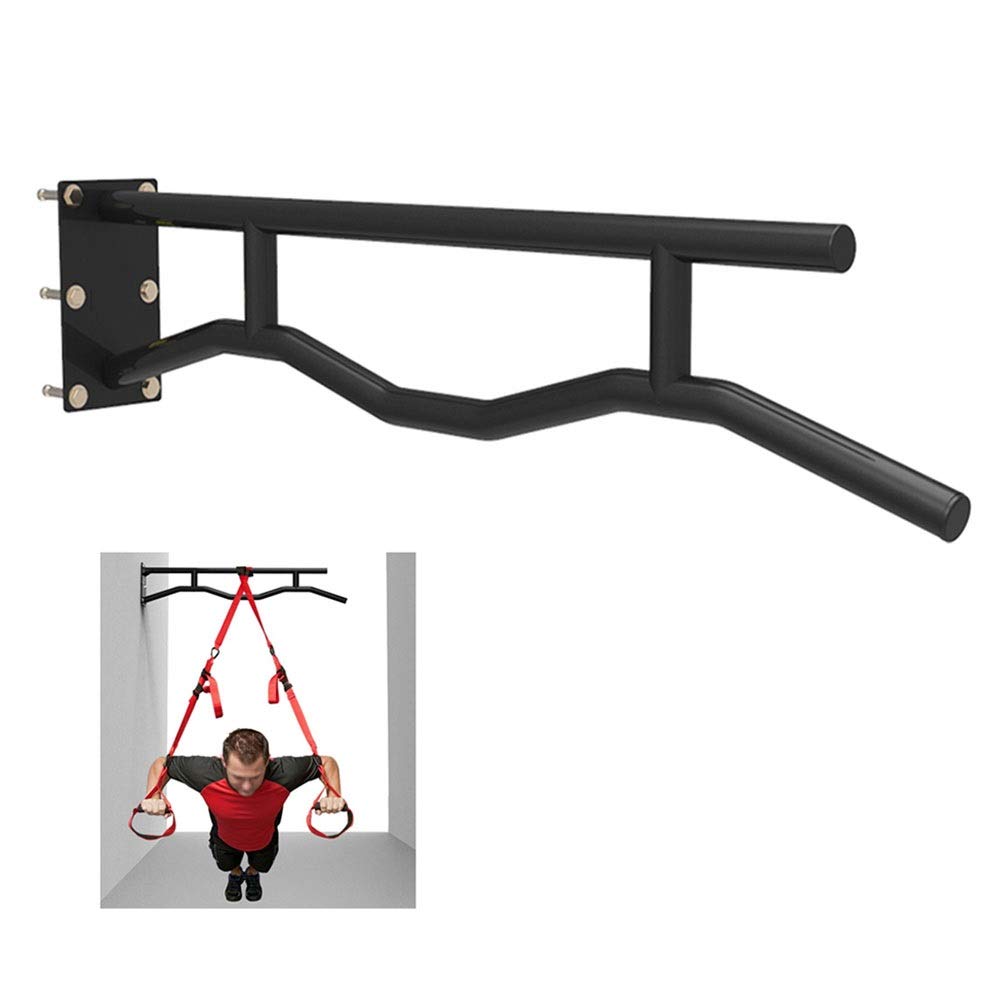 QUSYZD Pull-Up Bars Wall-Mounted Horizontal Bar, Multi-Handle Position Steel, Sandbag Resistance Band Training Suspension Equipment, Load 250Kg,