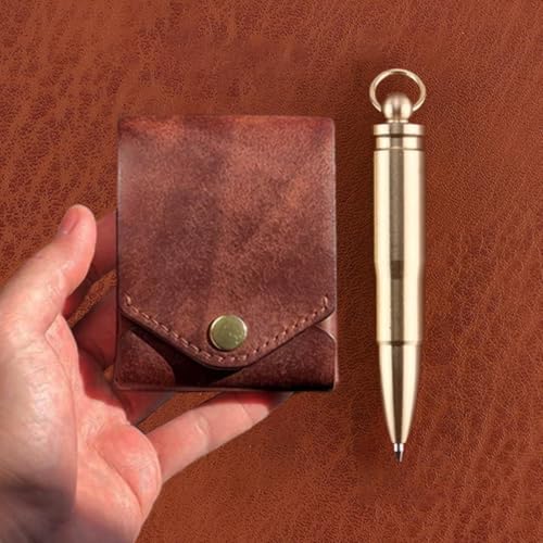 LAFANDE Vintage Handmade Leather Wallet, Leathers Business Card Holder, Slim Multifunctional Men's Wallet with Integrated Pen Holder, Minimalist Men's Wallets for Cash, Cards & Business2