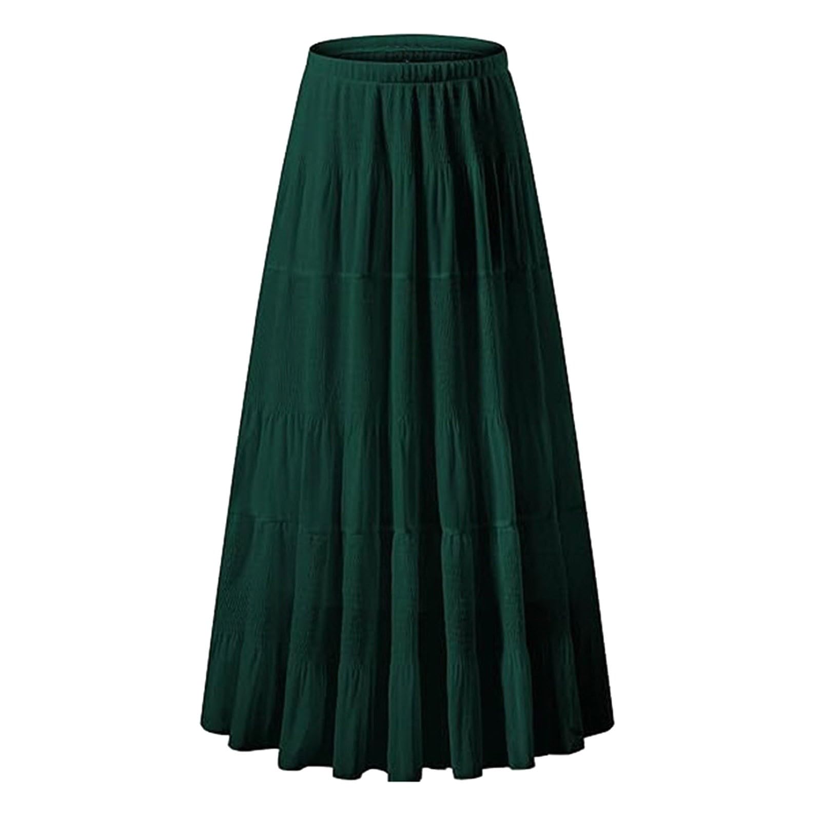 Gonna Lunga in Chiffon Donna Elegante Boho Plissettata con Elastico in Vita Stile Trapezio