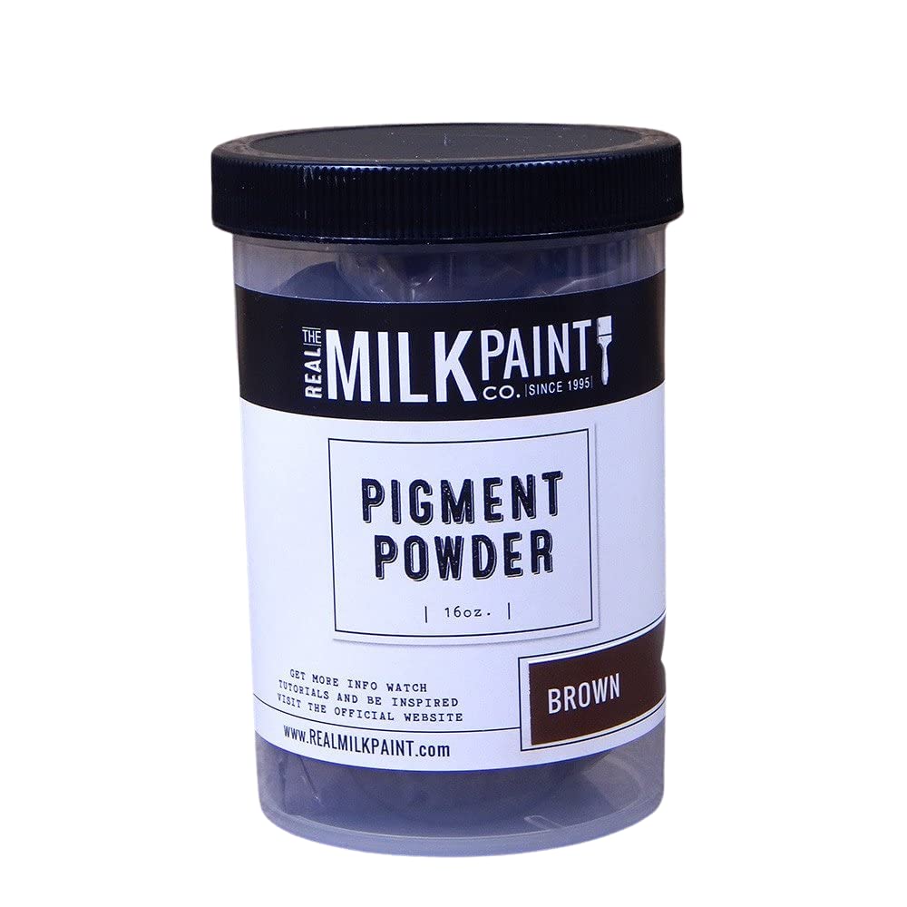 Real Milk Paint Pigment Powder for Milk Paint, Mica Powder for Epoxy Resin, Concrete, Wood Putties, Plaster, and Plastic Resins, 16 oz, Brown