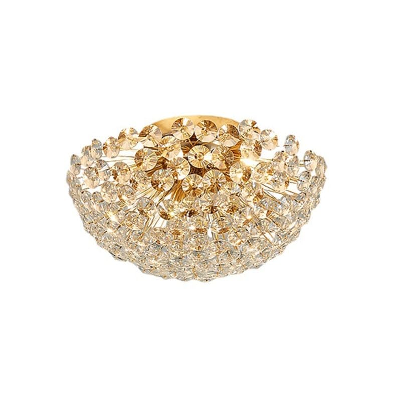 Plafonniers dorés de luxe modernes en métal et cristal irrégulier G9