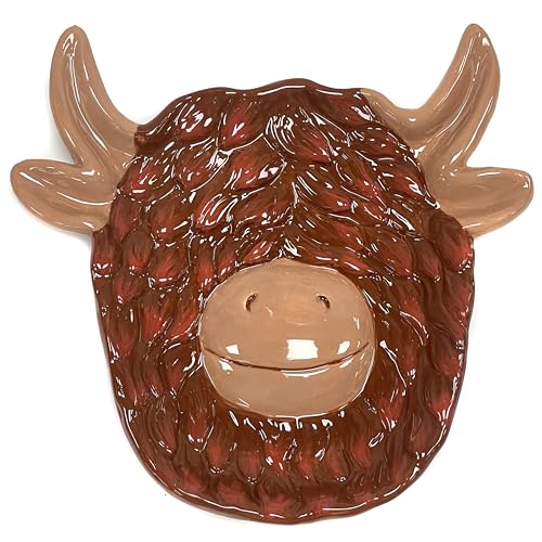 The Leonardo Collection Highland Cow Spoon Rest | Ceramic Spoon Holder with Rustic Highland Cow Design | Decorative Kitchen Accessory | Ideal for Cooking, Stirring, or Adding Charm to Your Countertop