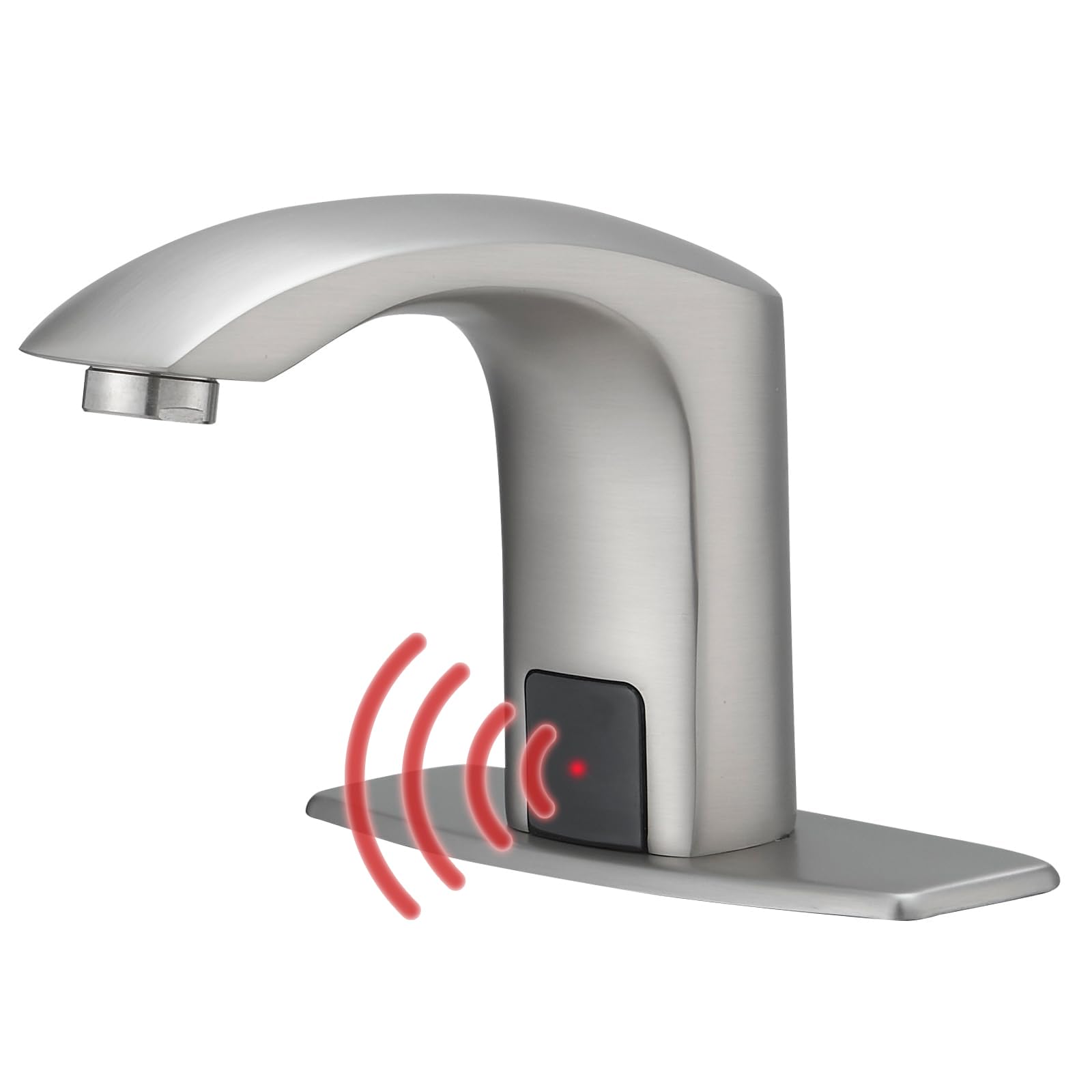 Sxithgkdw Brushed Nickel Automatic Sensor Faucet Hands-, Bathroom Commercial Auto Motion Touchless Faucet, Ac/Dc Ed, Temperature Adjustment Valve,