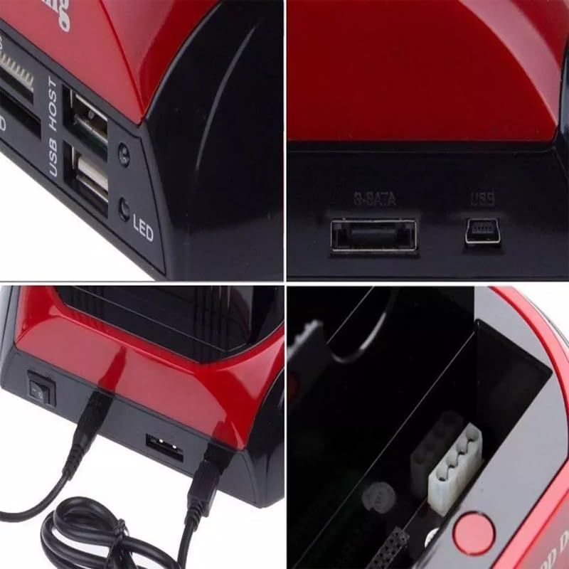 Retoo SATA SSD/HDD Dock pour Disque Dur, USB 3.0, SATA IDE 2.5" & 3.5" HDD SSD, Clonage Hors Ligne, Sauvegarde OTB, Lecteur de Carte, Plug & Play, Affichage LED, Alimentation Externe Compatible