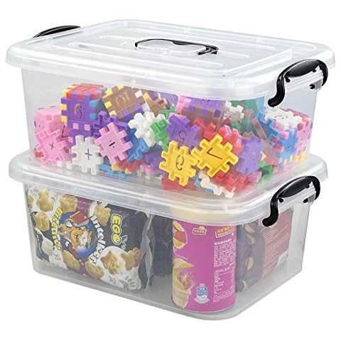 Bringer 2-Pack Plastic Storage Boxes, 8 L Clear Latch Boxes Cover