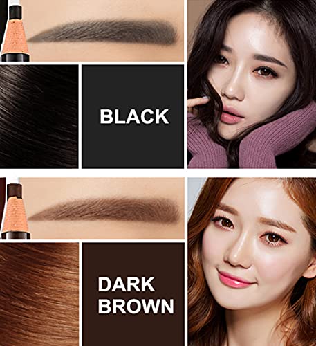 Go Ho 6 PCS Eyebrow Eye Liner Pencil Set,Easy to Color Waterproof Eyebrow Pencil,Professional Long-lasting Eyeliner Makeup Brow Tint Pen,3 Colors(Black,Light Brown,Dark Brown) - Image 5