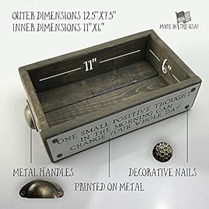 ANVEVO One Small Positive Thought – Motivational House Décor Box – Cute & Funny Rustic Farmhouse Home Décor – Storage Caddy - Wood Boxes with Sayings ANVEVO One Small Positive Thought–Motivational House Decor Box–Cute Funny Rustic Farmhouse Home Decor–Storage Caddy Wood Boxes with Sayings