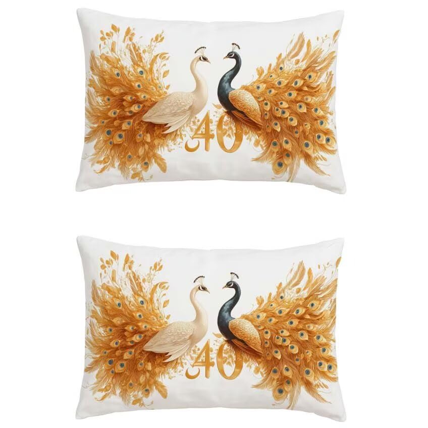 Housse coussin salon de jardin exterieur imperméable avec motif paon double face